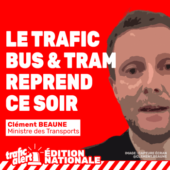 Reprise du trafic bus et tram dès ce soir en France